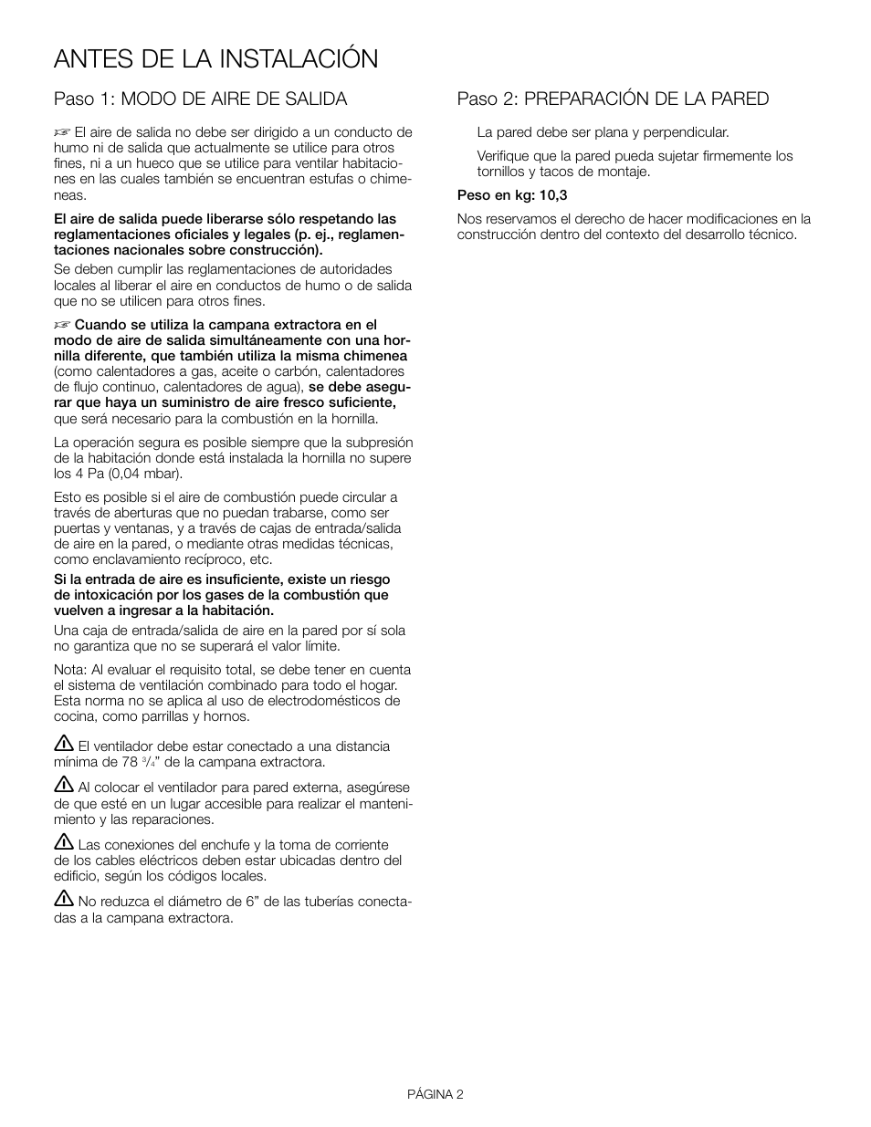 Antes de la instalación | Bosch 600 CFM DHG6023UC User Manual | Page 16 / 20