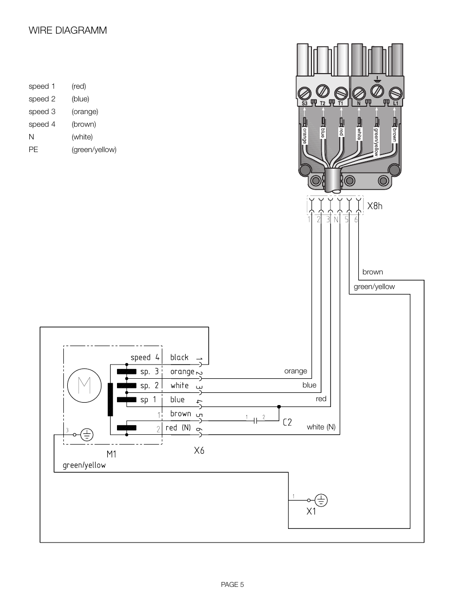 Wire diagramm | Bosch 600 CFM DHG6023UC User Manual | Page 7 / 20