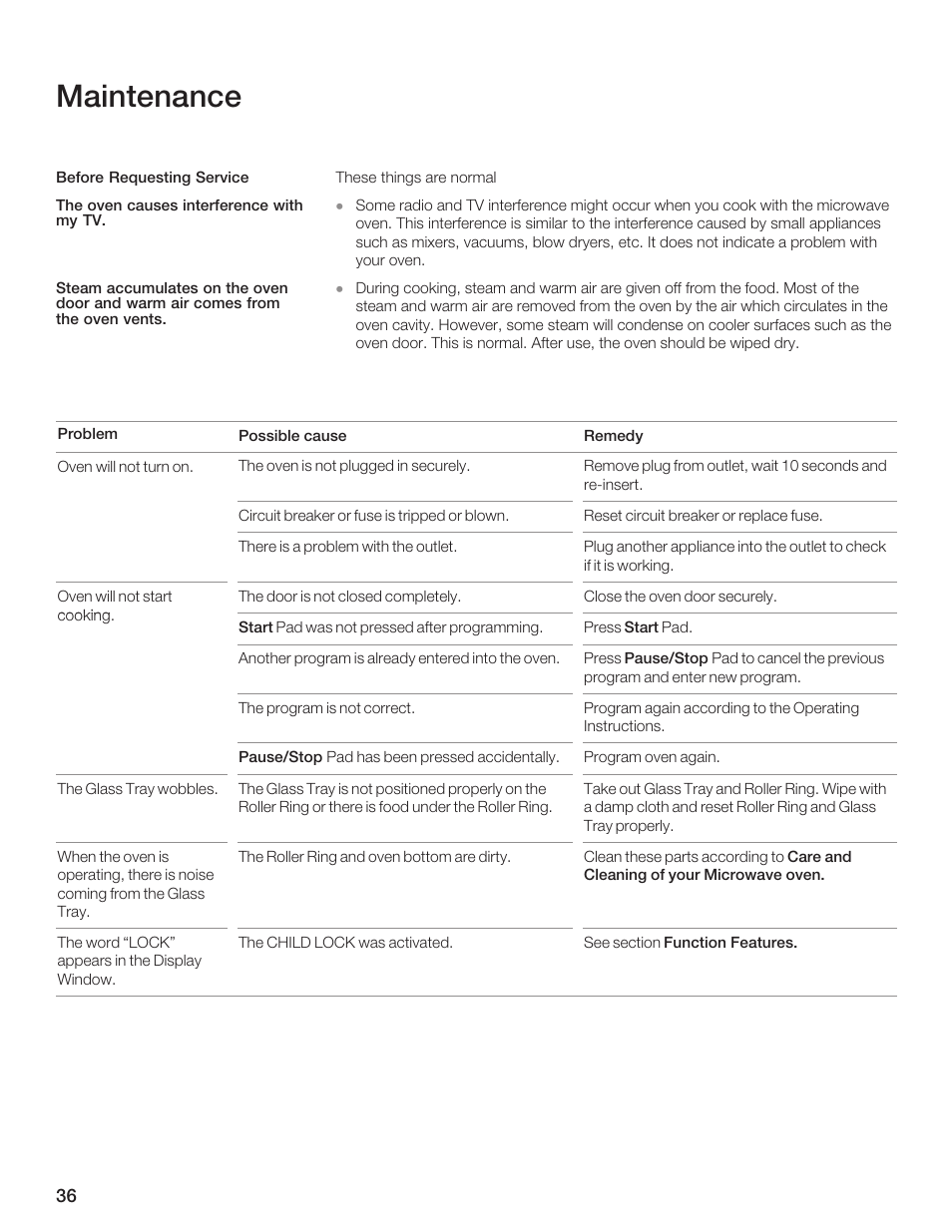 Maintenance | Bosch HMB5051 User Manual | Page 36 / 124