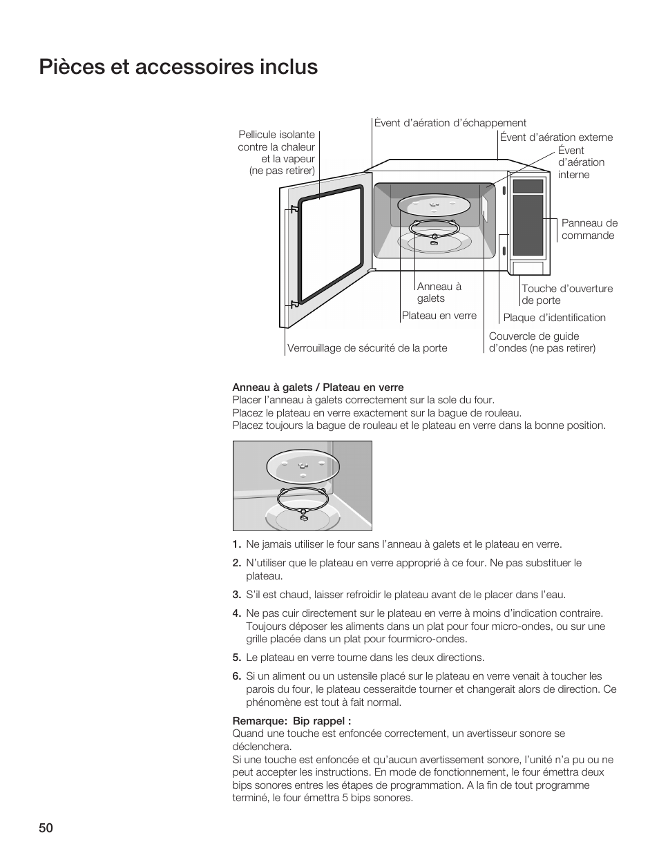 Pièces et accessoires inclus | Bosch HMB5051 User Manual | Page 50 / 124