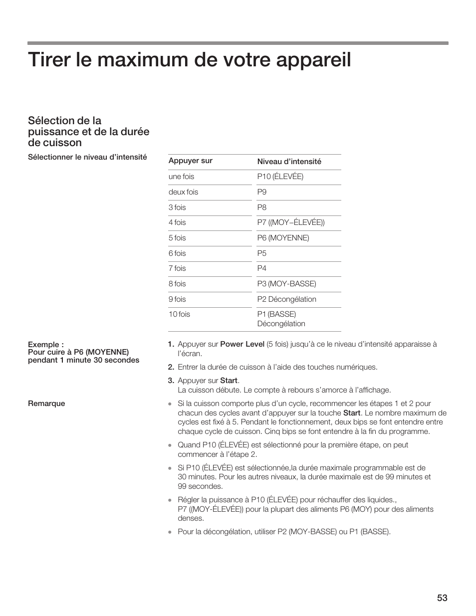 Tirer le maximum de votre appareil | Bosch HMB5051 User Manual | Page 53 / 124