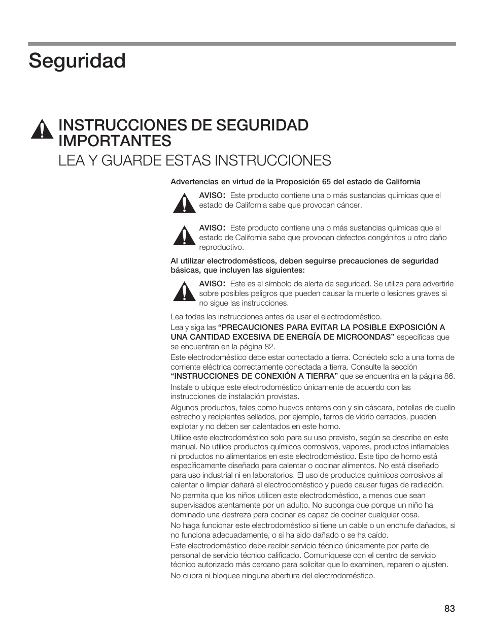 Řř ř ř, Seguridad, Instrucciones de seguridad importantes | Lea y guarde estas instrucciones | Bosch HMB5051 User Manual | Page 83 / 124