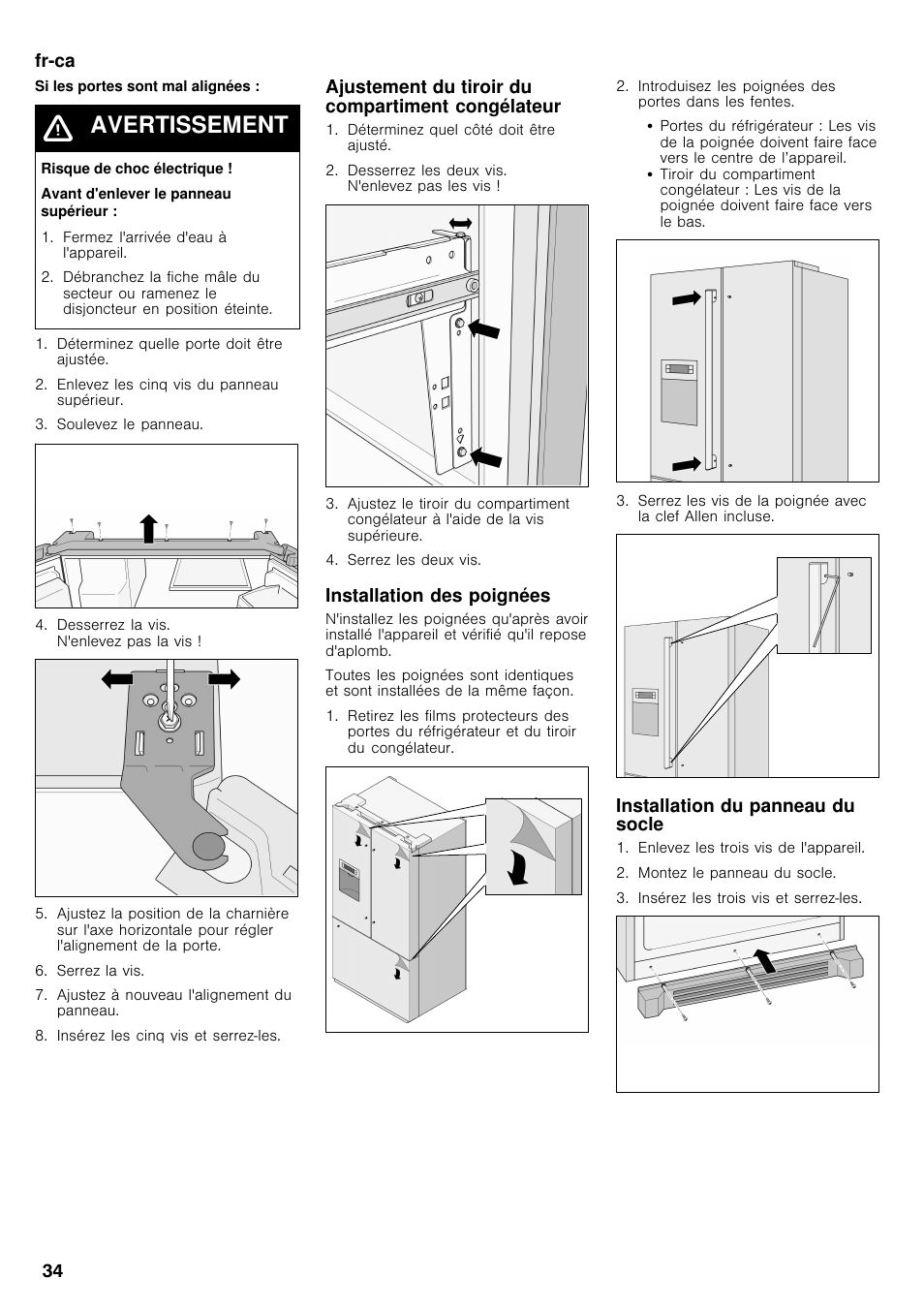 Avertissement | Bosch B26FT70SNS User Manual | Page 34 / 78
