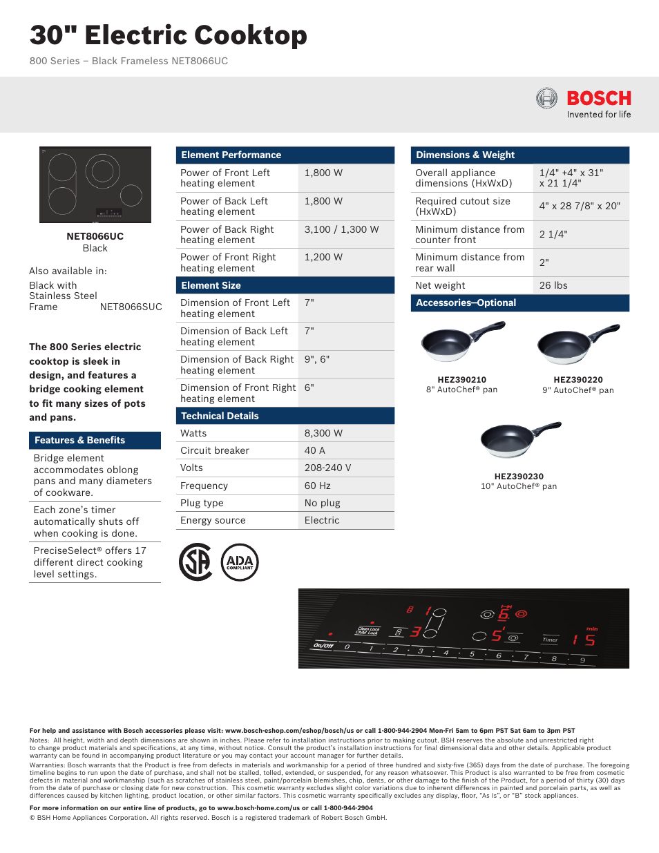 Bosch NET8066UC User Manual | 2 pages