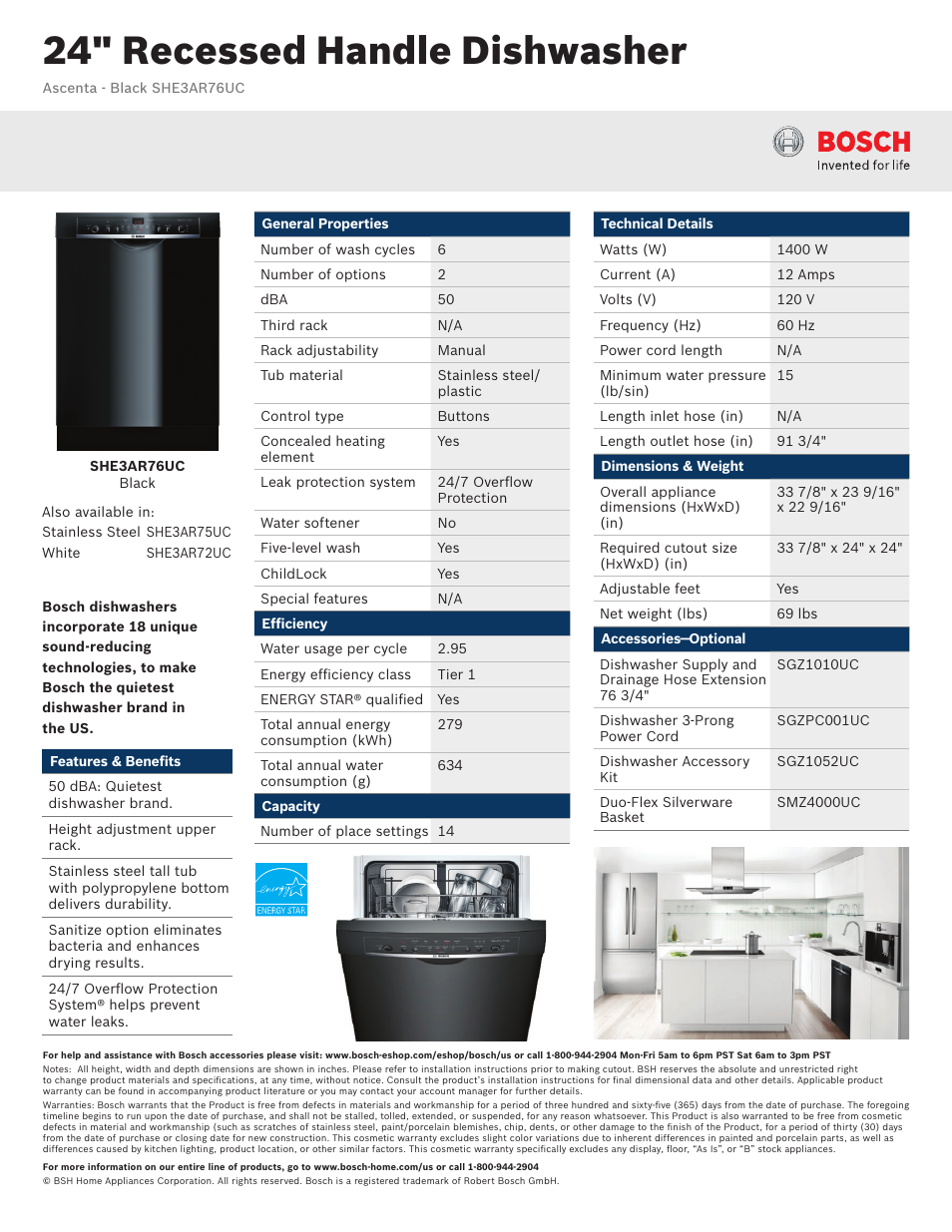 Bosch HE3AR76UC User Manual | 3 pages