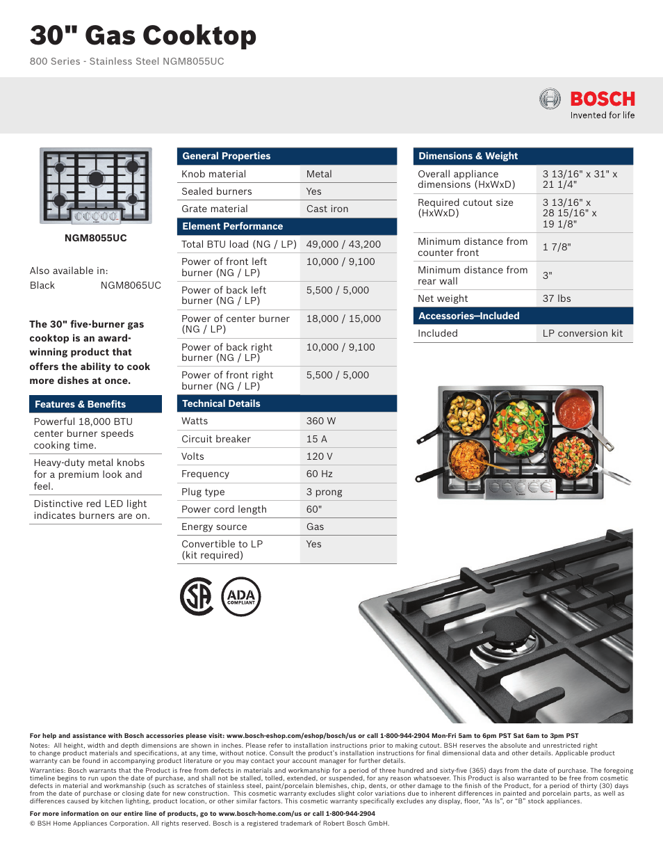 Bosch NGM8055UC User Manual | 2 pages