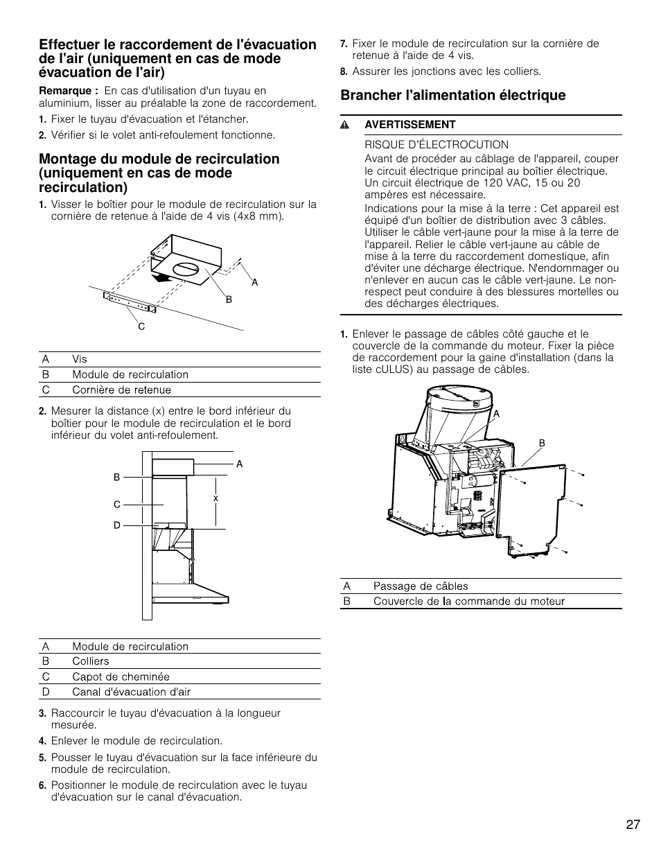 Brancher l'alimentation électrique | Bosch HCP30E51UC User Manual | Page 27 / 44
