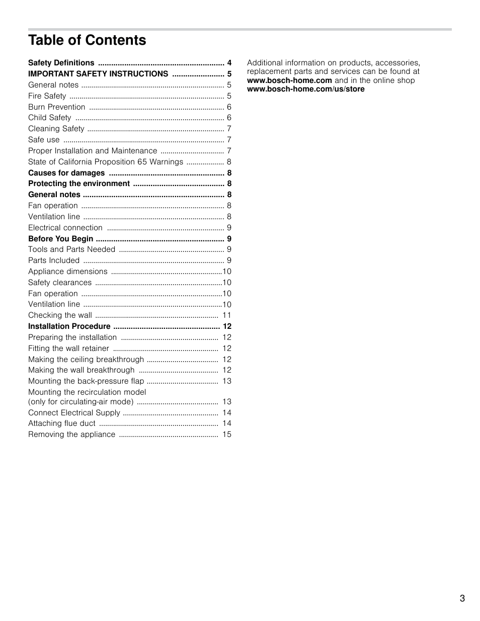 Bosch HCP30E51UC User Manual | Page 3 / 44