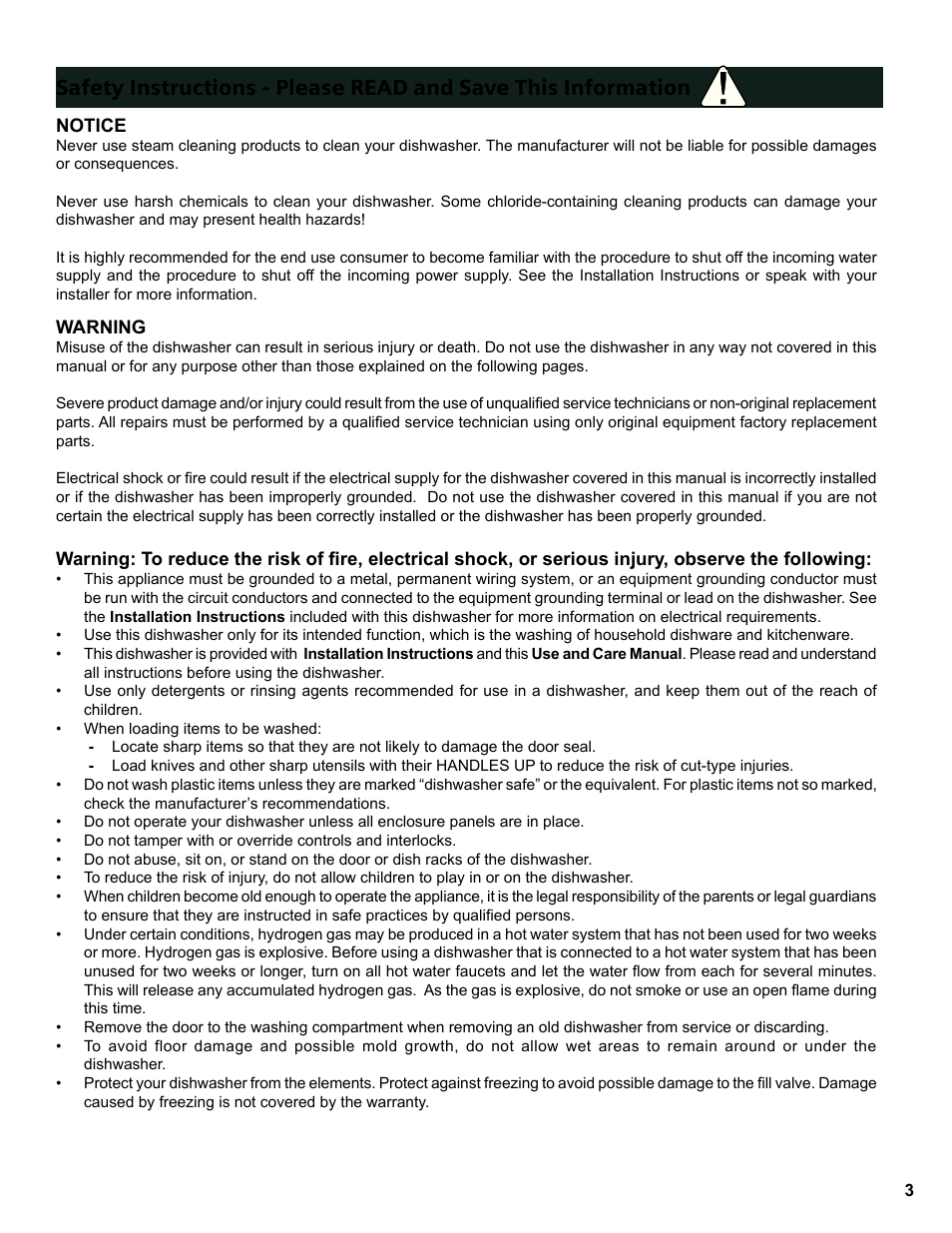 Bosch SGE63E06UC User Manual | Page 3 / 64