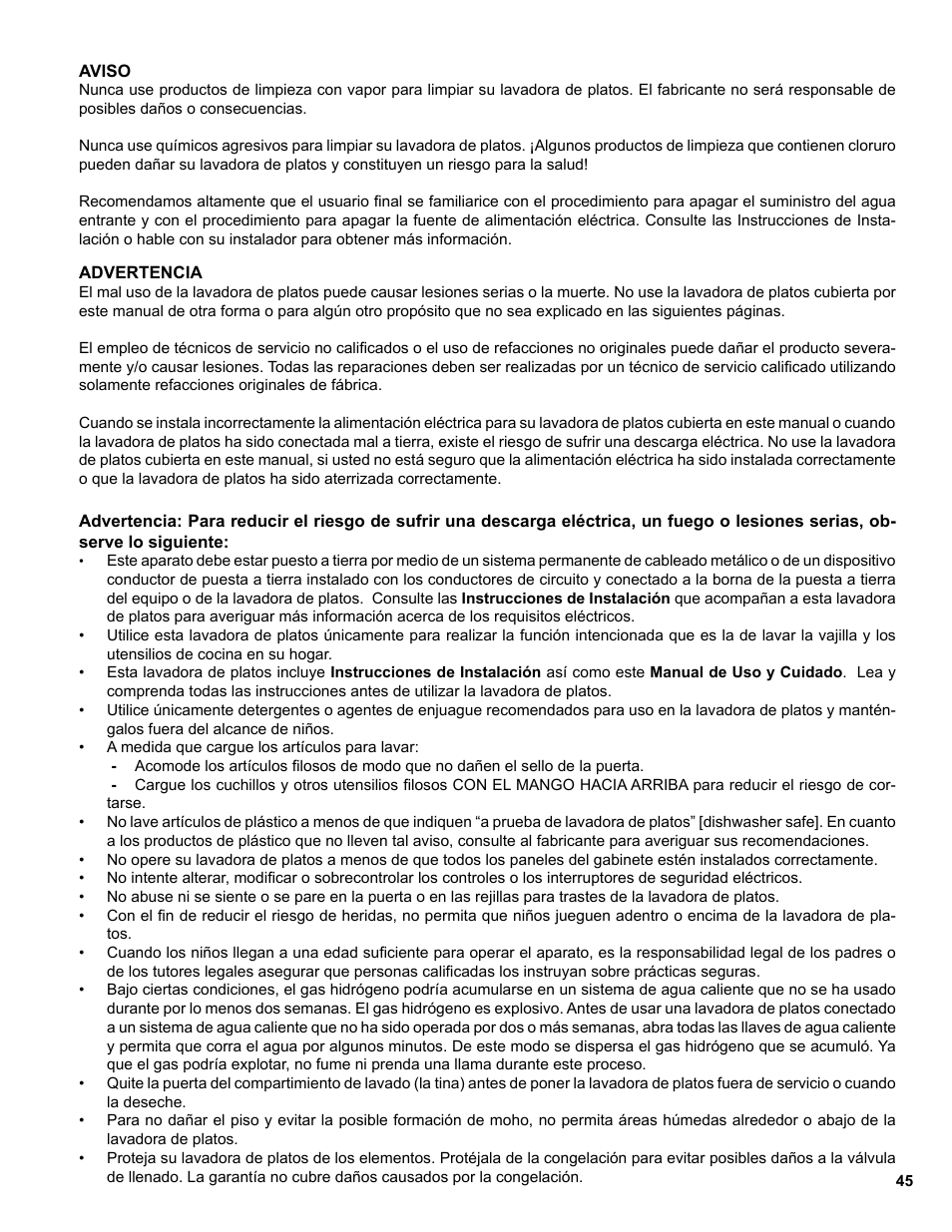 Bosch SGE63E06UC User Manual | Page 45 / 64
