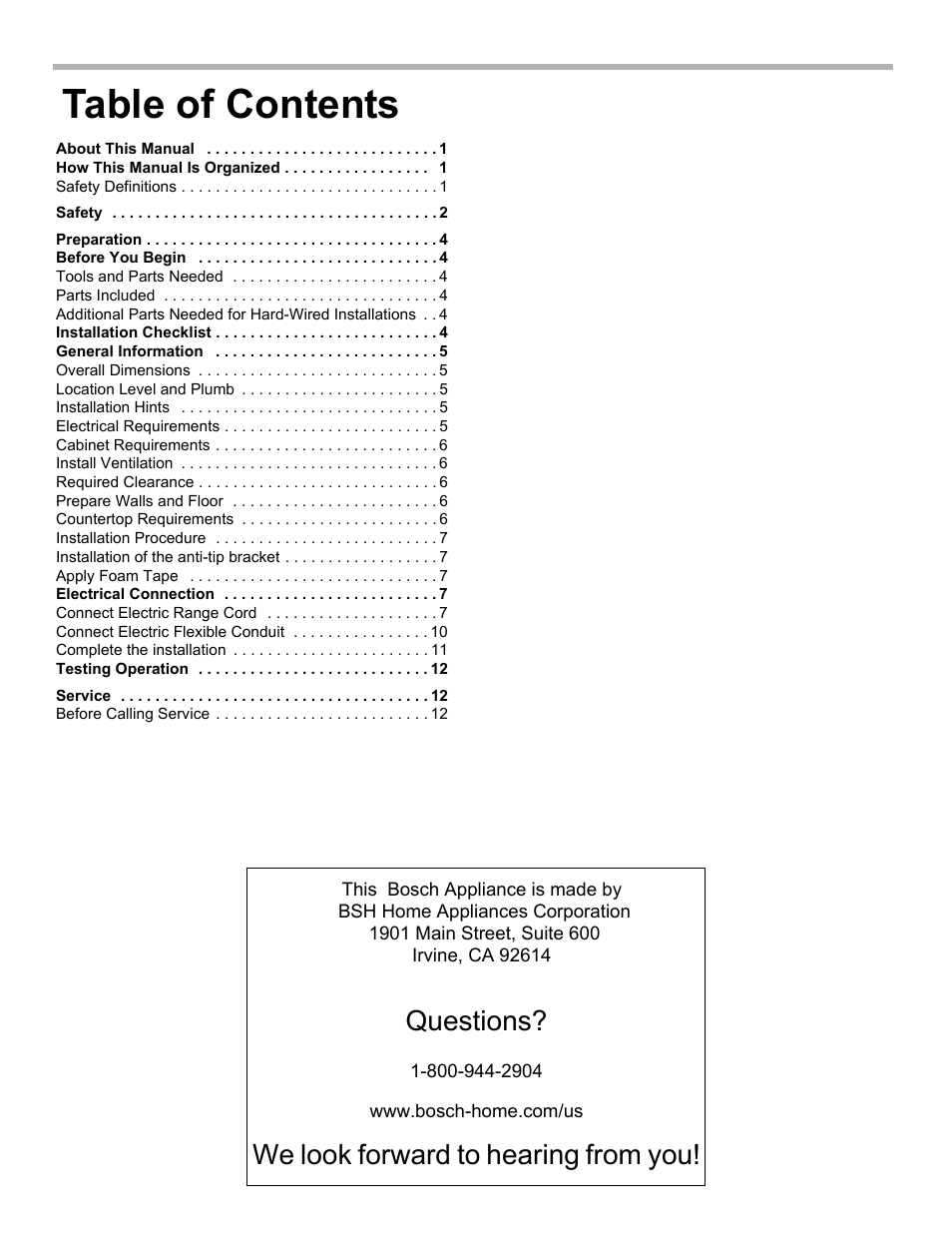 Bosch HEIP054U User Manual | Page 3 / 56