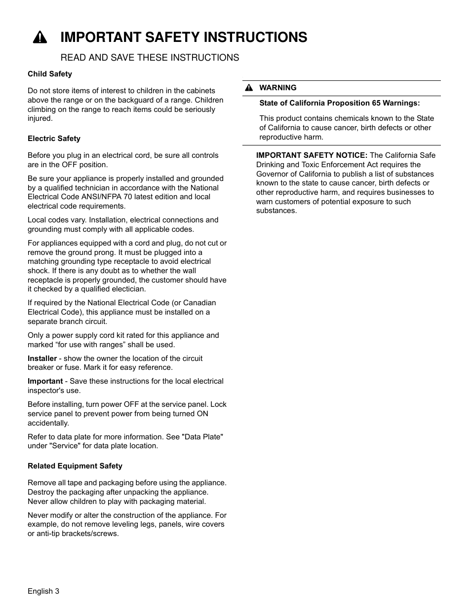 9important safety instructions | Bosch HEIP054U User Manual | Page 6 / 56