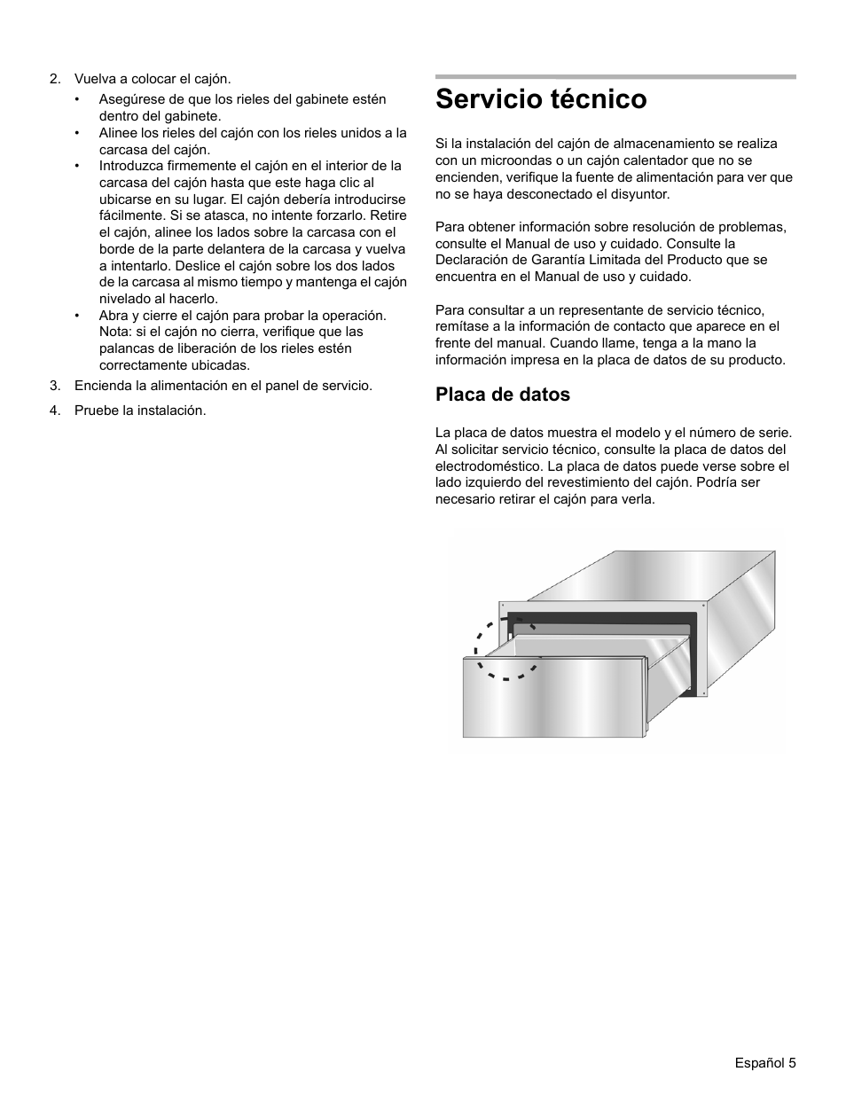 Servicio técnico, Placa de datos | Bosch HSD5051UC User Manual | Page 19 / 20