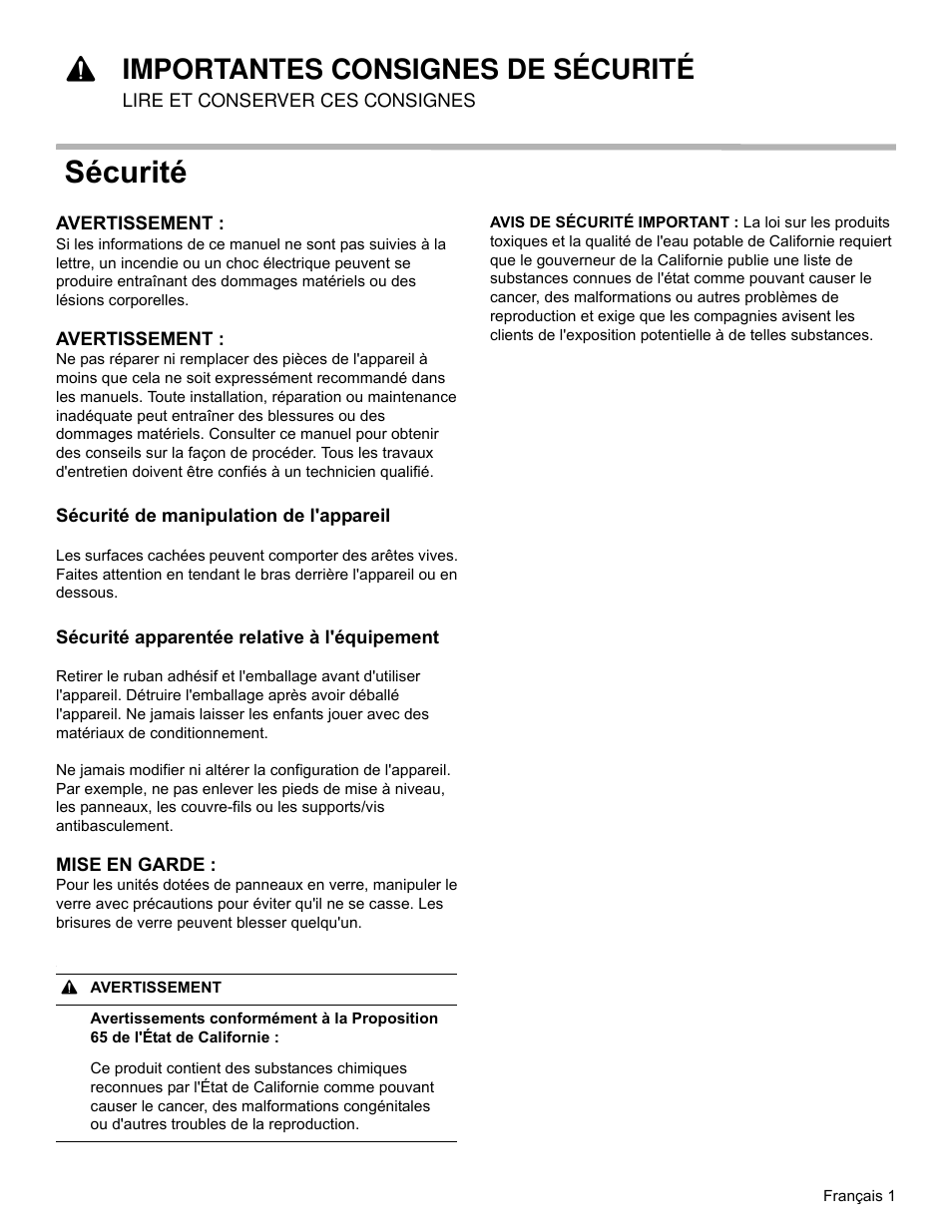 Sécurité, 9importantes consignes de sécurité | Bosch HSD5051UC User Manual | Page 9 / 20