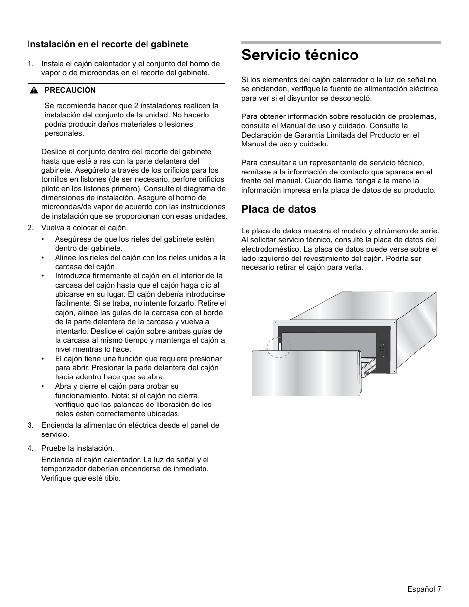 Servicio técnico, Placa de datos | Bosch HWD5051UC User Manual | Page 23 / 24