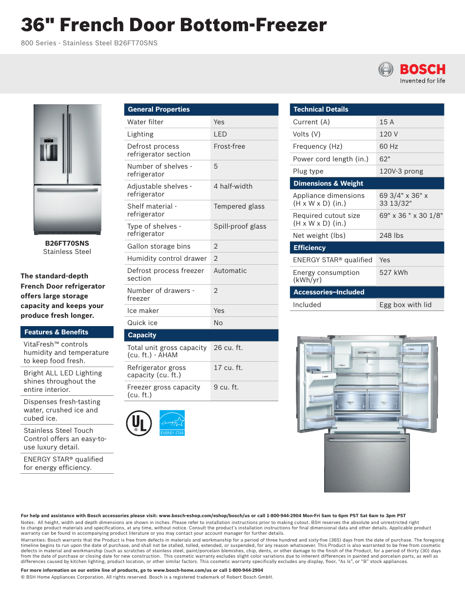 Bosch B26FT70SNS User Manual | 2 pages