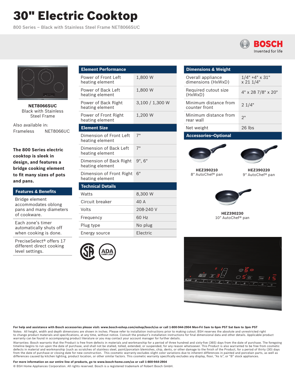 Bosch NET8066SUC User Manual | 2 pages