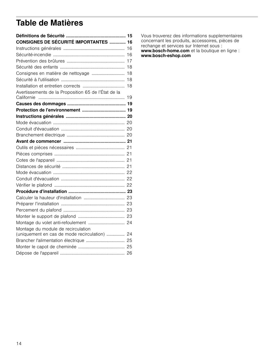 Bosch HIB82651UC User Manual | Page 14 / 40