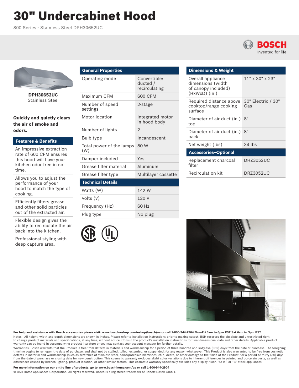 Bosch DPH30652UC User Manual | 2 pages