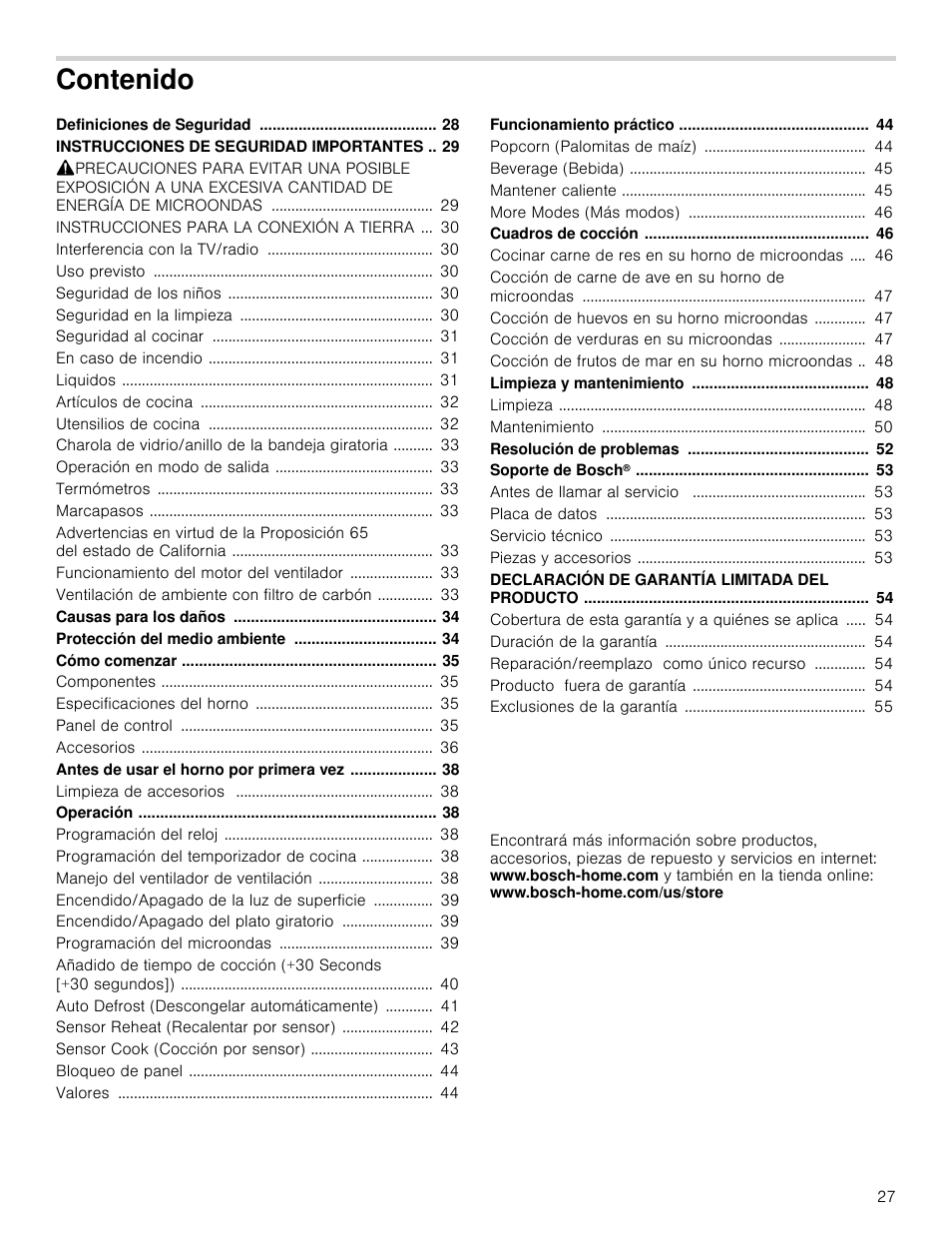 Bosch HMV5052U User Manual | Page 27 / 56