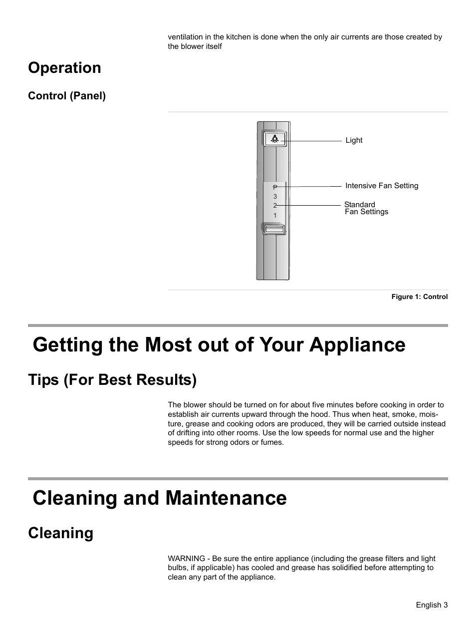 Operation, Tips (for best results), Cleaning | Bosch HUI31451UC User Manual | Page 5 / 32