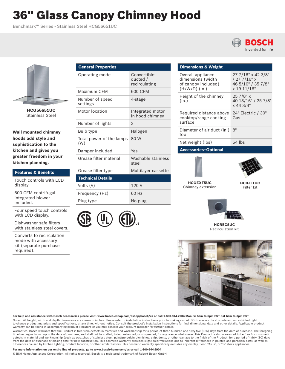 Bosch HCG56651UC User Manual | 2 pages