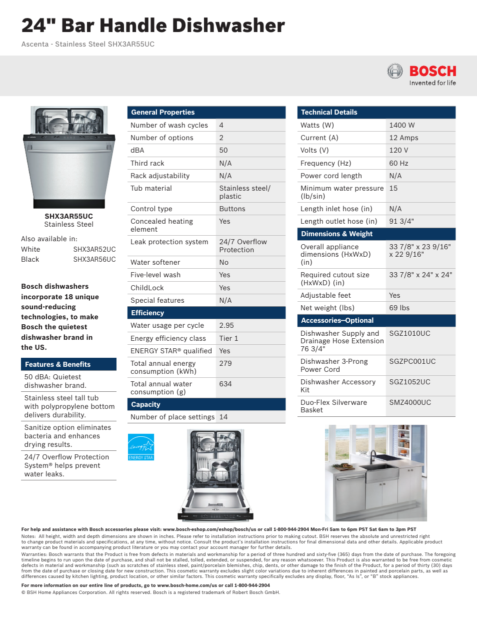 Bosch SHX3AR55UC User Manual | 3 pages