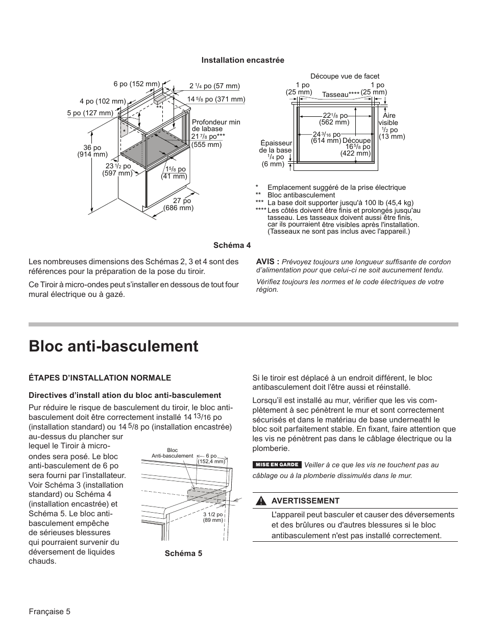 Bloc anti-basculement | Bosch HMD8451UC User Manual | Page 13 / 24