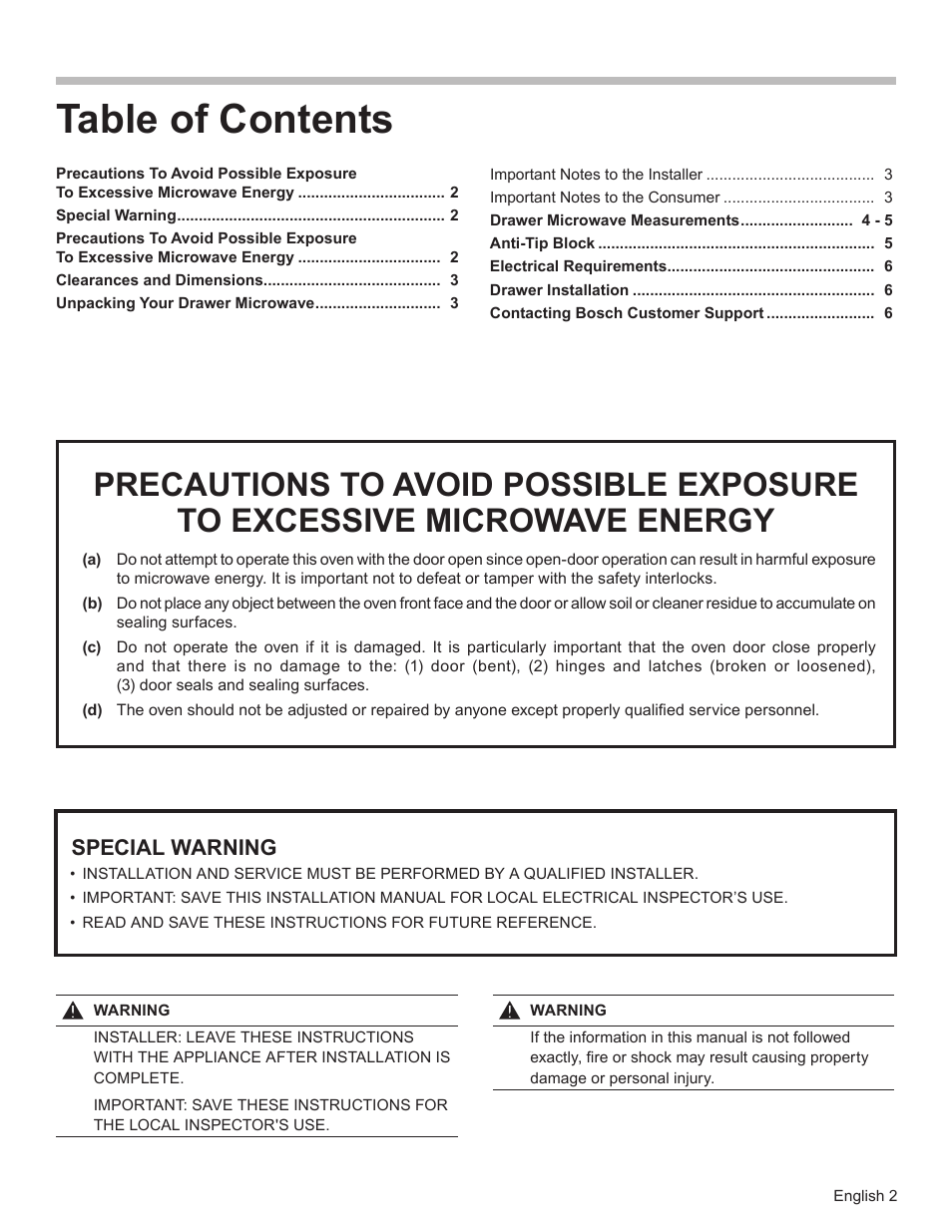 Bosch HMD8451UC User Manual | Page 2 / 24