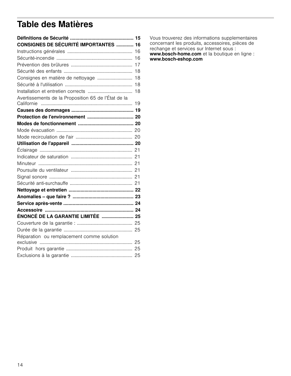 Bosch HCG56651UC User Manual | Page 14 / 40