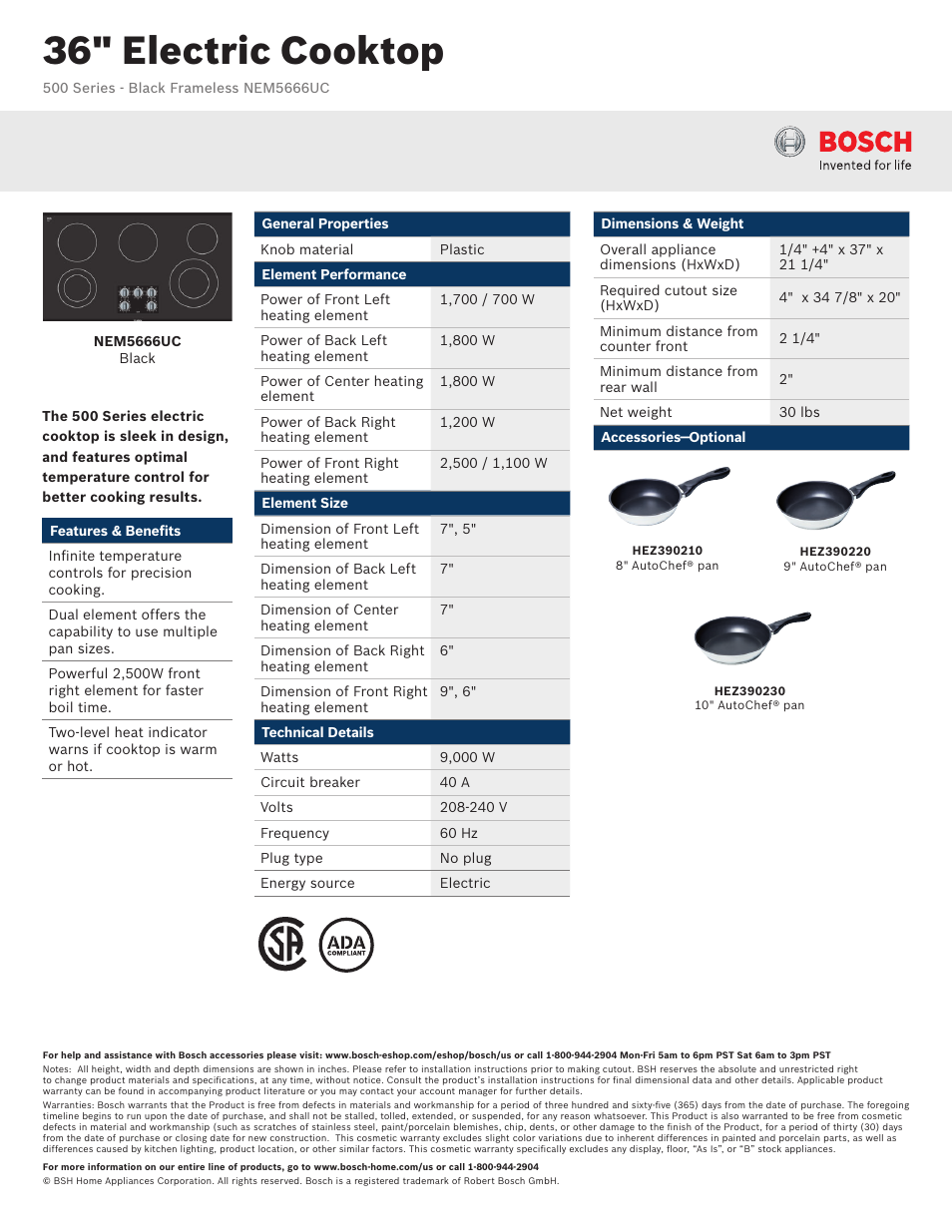 Bosch NEM5666UC User Manual | 2 pages