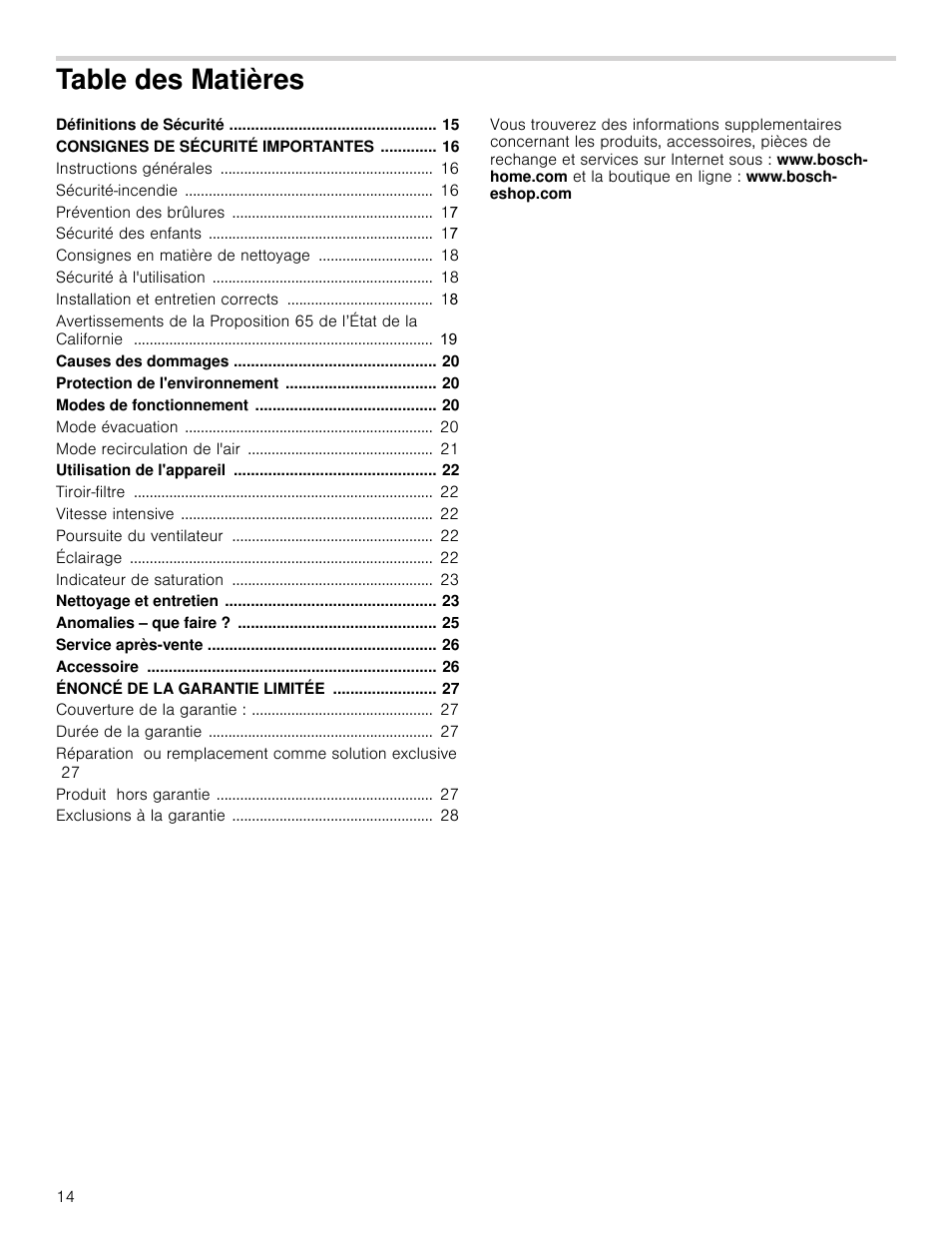 Bosch HUI54451UC User Manual | Page 14 / 44