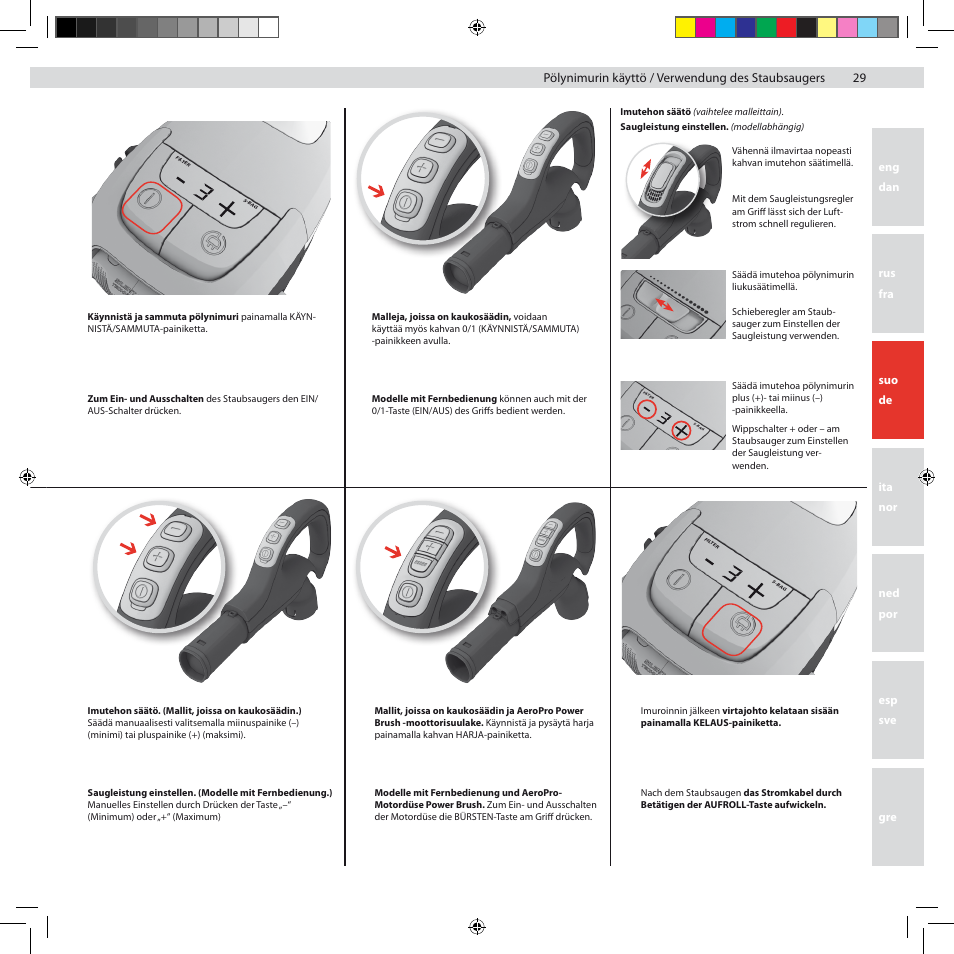 Pölynimurin käyttö / verwendung des staubsaugers | Electrolux ZUS3922B User Manual | Page 31 / 92