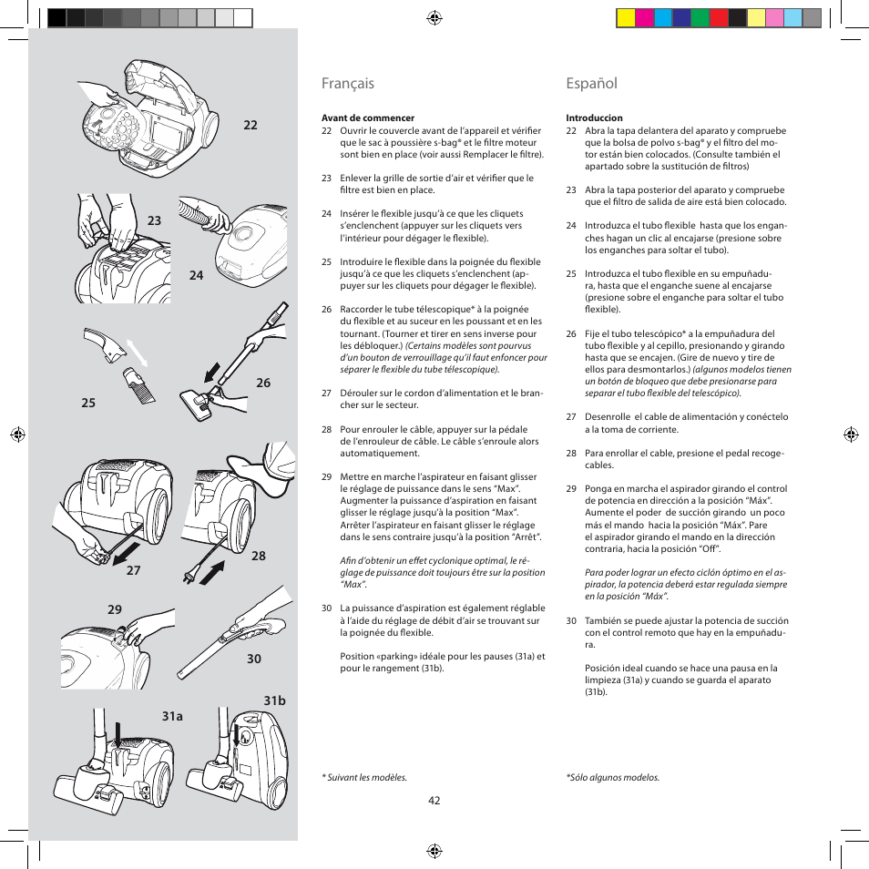 Français, Español | Electrolux ZJM6840 User Manual | Page 42 / 96