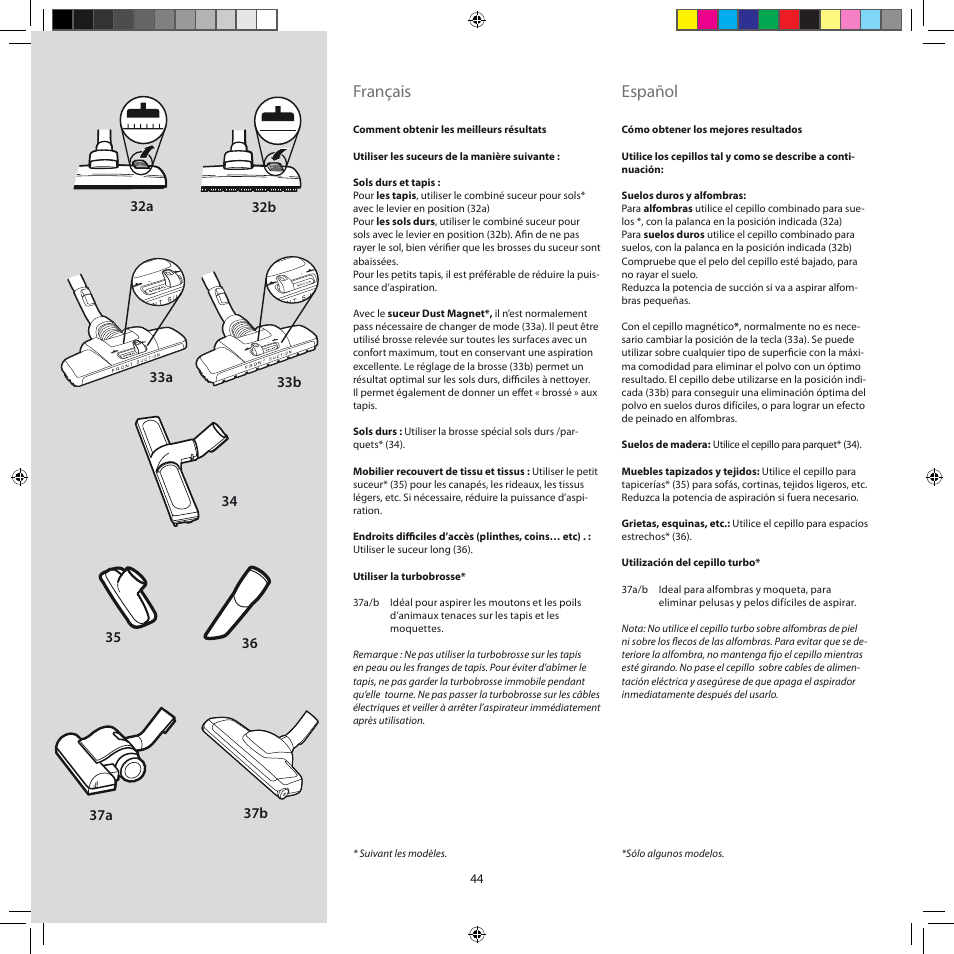 Français, Español | Electrolux ZJM6840 User Manual | Page 44 / 96