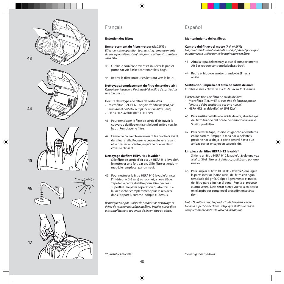 Français, Español | Electrolux ZJM6840 User Manual | Page 48 / 96