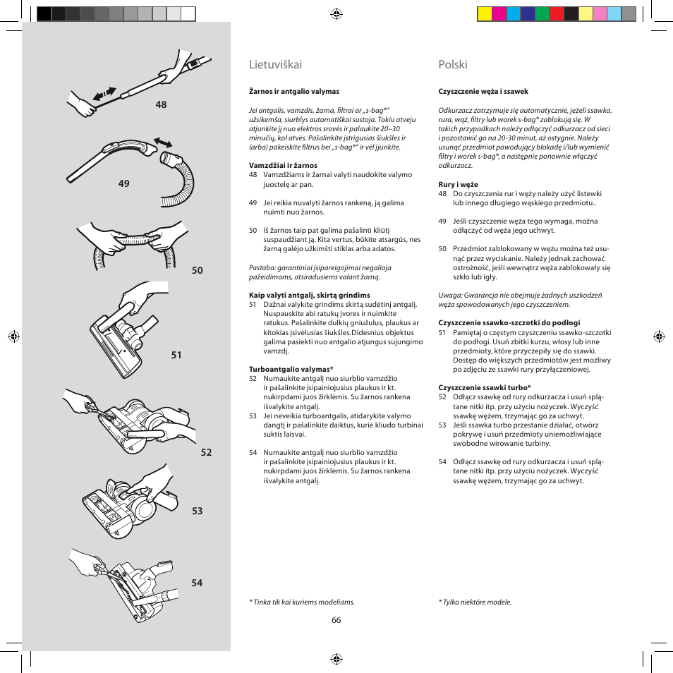 Lietuviškai, Polski | Electrolux ZJM6840 User Manual | Page 66 / 96