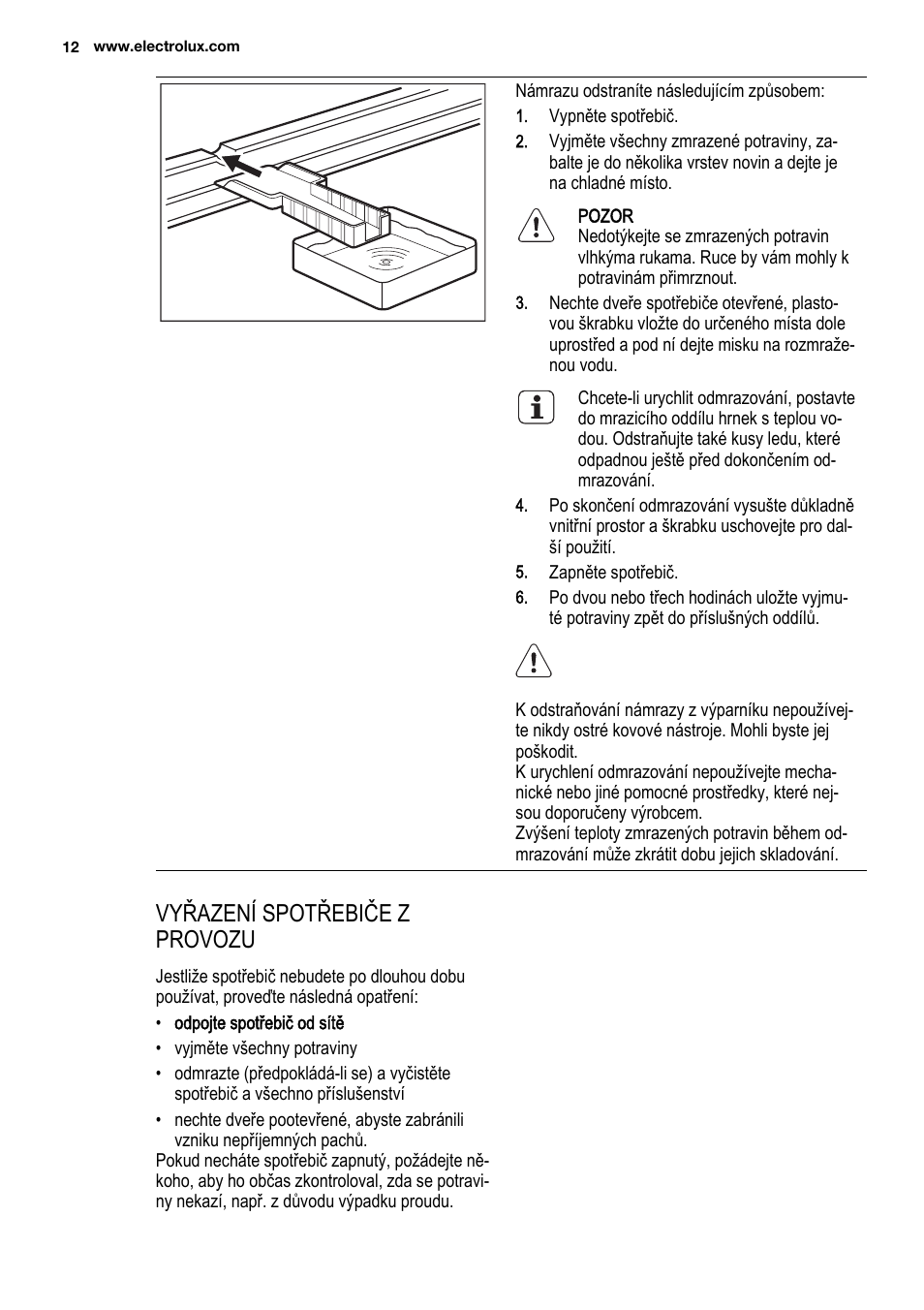 Vyřazení spotřebiče z provozu | Electrolux ENG2913AOW User Manual | Page 12 / 60