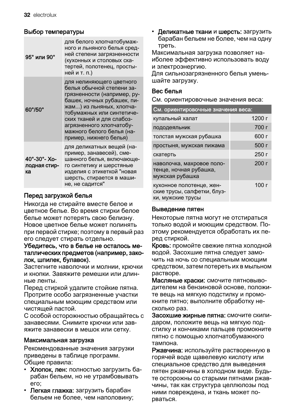 Electrolux EWC1350 User Manual | Page 32 / 72