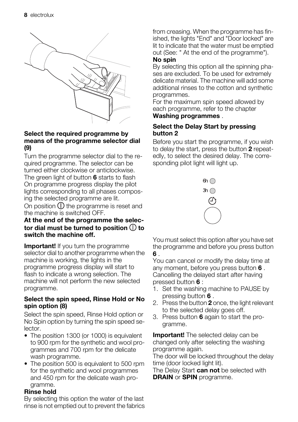 Electrolux EWC1350 User Manual | Page 8 / 72