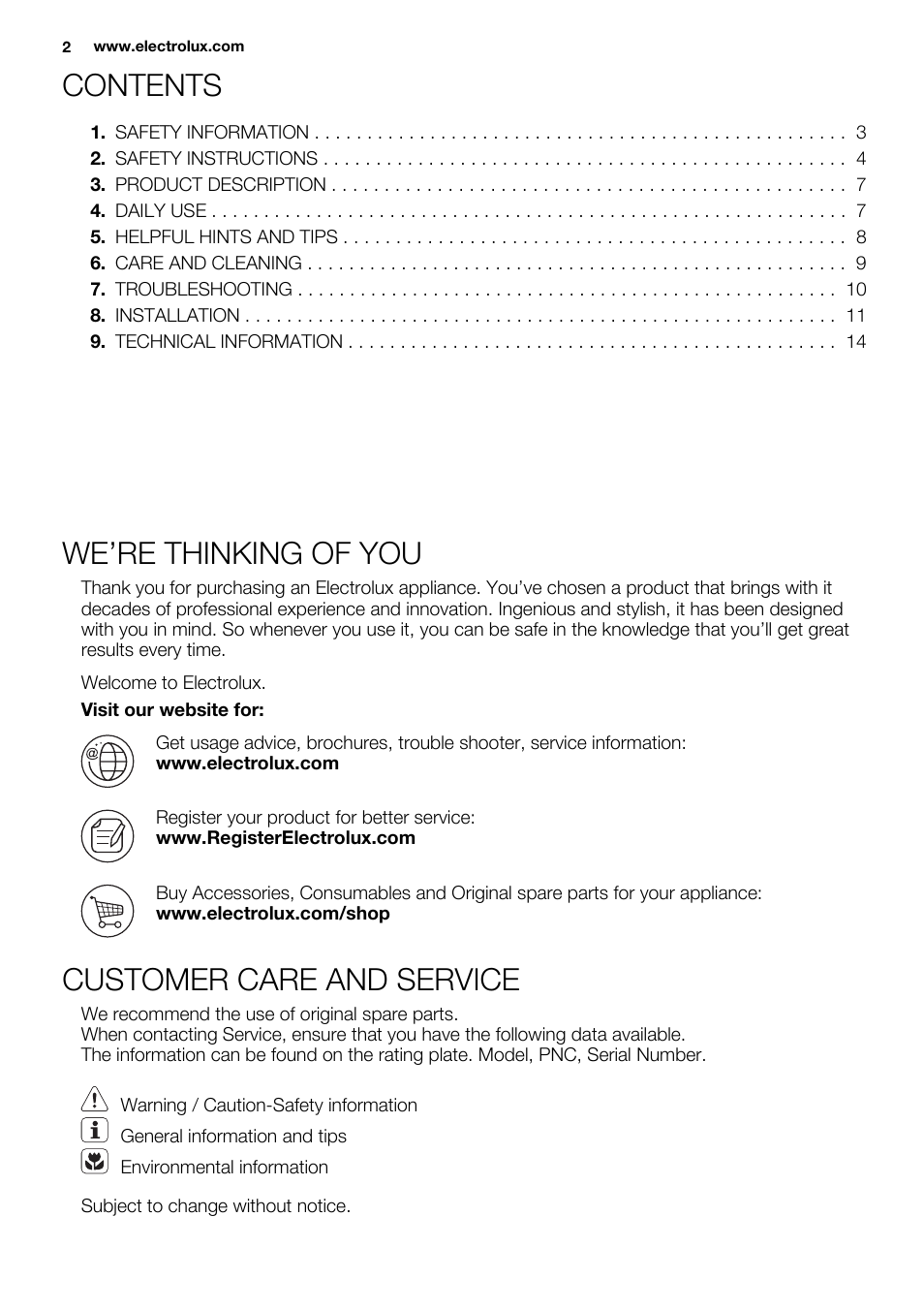 Electrolux EGG6242NOX User Manual | Page 2 / 48