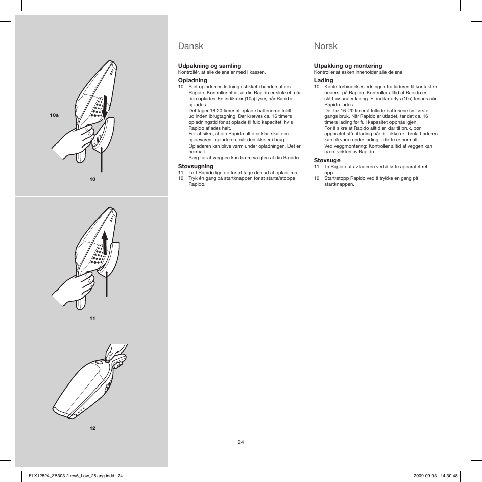 Norsk, Dansk | Electrolux ZB3103 User Manual | Page 24 / 60