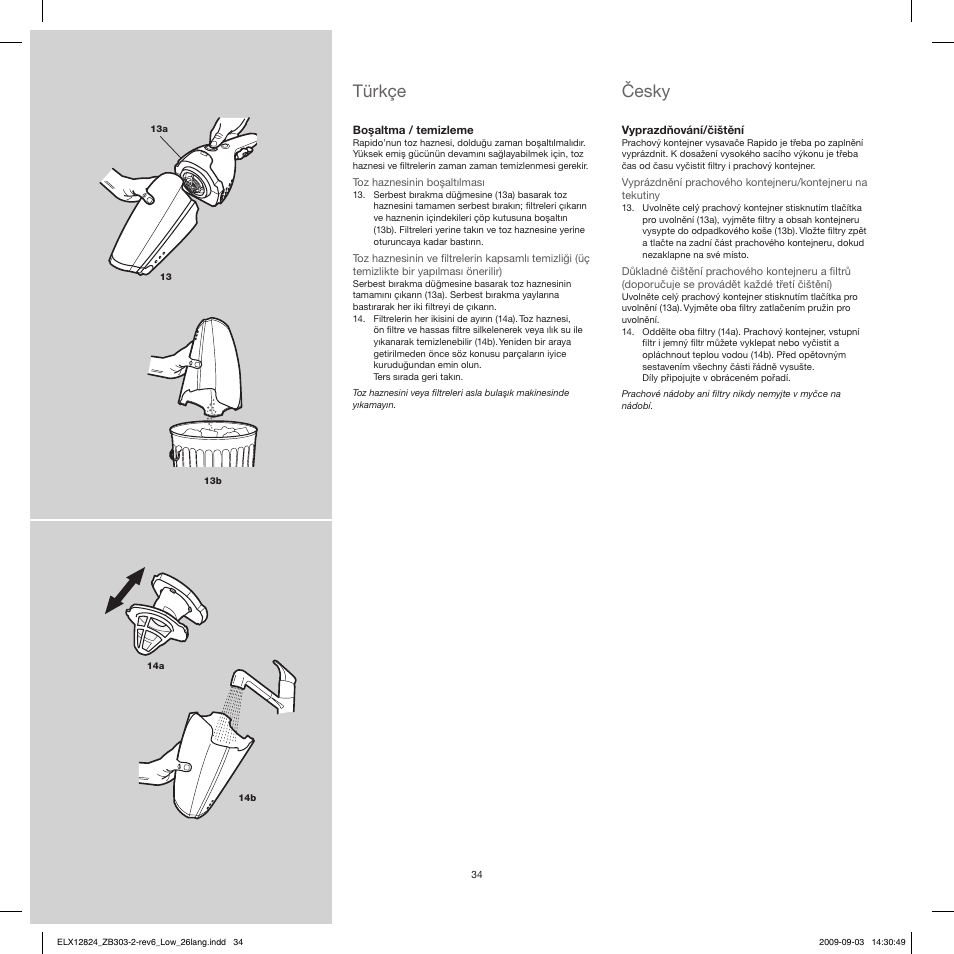 Türkçe, Česky | Electrolux ZB3103 User Manual | Page 34 / 60