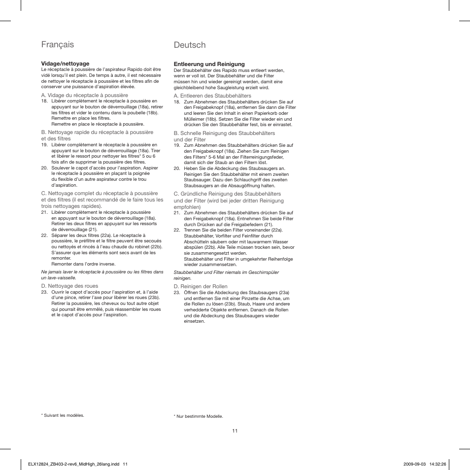 Français, Deutsch | Electrolux ZB4112 User Manual | Page 11 / 60