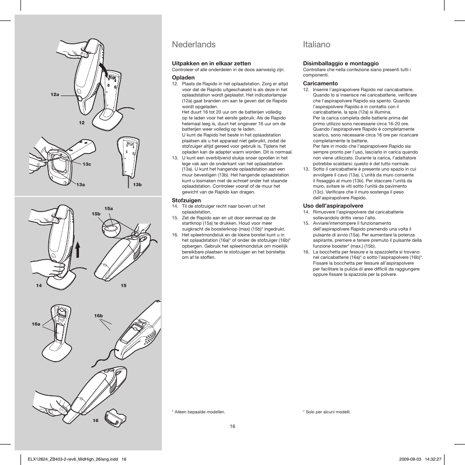 Nederlands, Italiano | Electrolux ZB4112 User Manual | Page 16 / 60