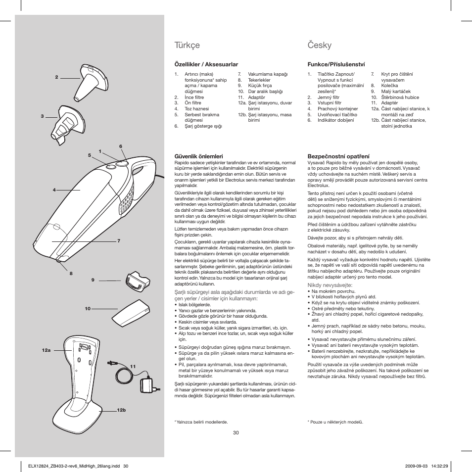 Türkçe, Česky | Electrolux ZB4112 User Manual | Page 30 / 60