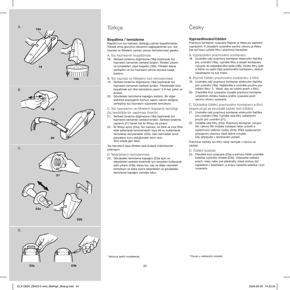 Türkçe, Česky | Electrolux ZB4112 User Manual | Page 34 / 60