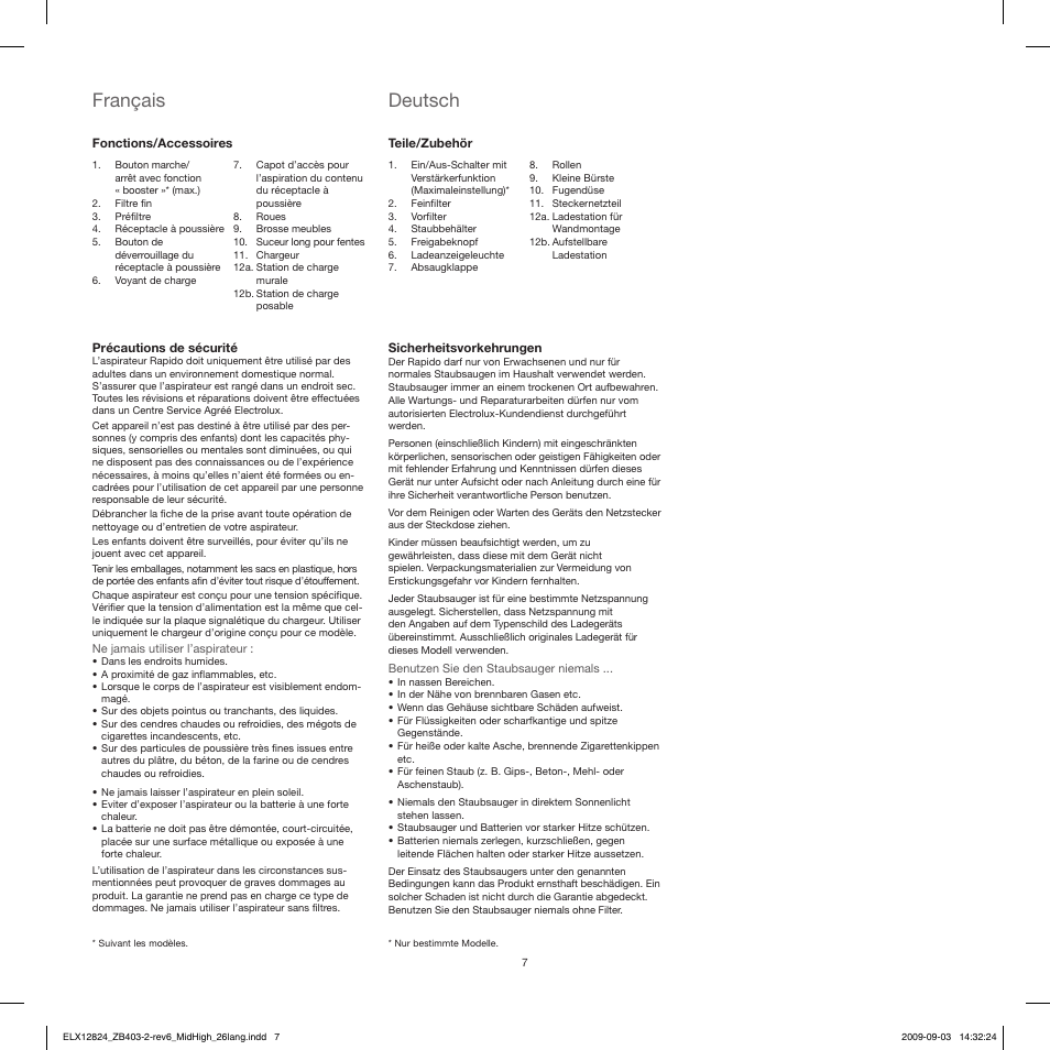 Français, Deutsch | Electrolux ZB4112 User Manual | Page 7 / 60