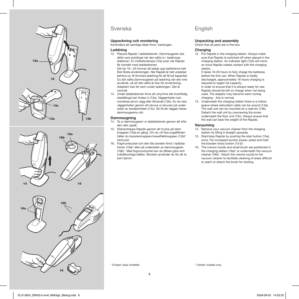 Svenska, English | Electrolux ZB4112 User Manual | Page 8 / 60