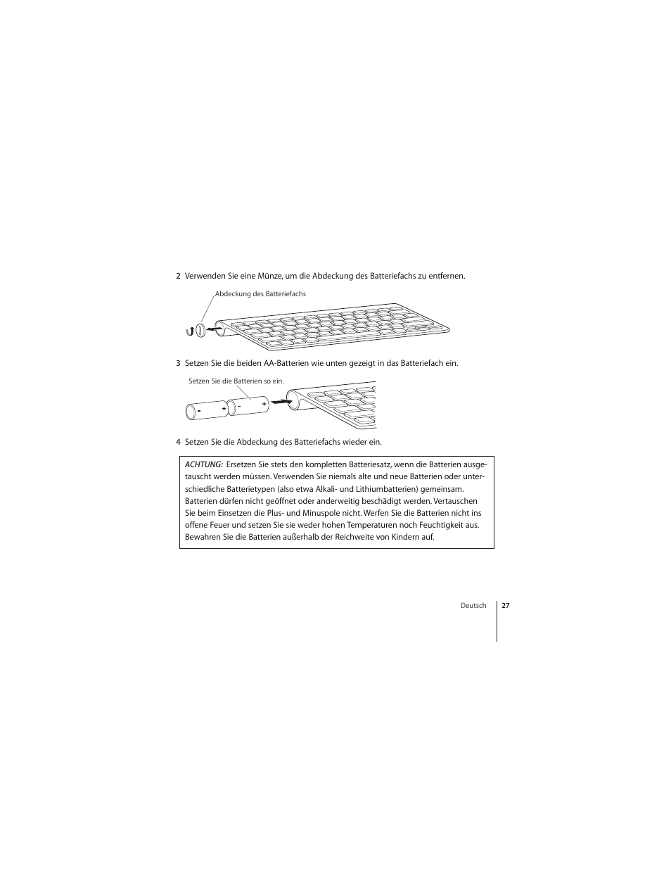 Apple Wireless Keyboard (2009) User Manual | Page 27 / 64